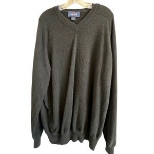 Allen Solly Men's Charcoal Gray 2 Ply 100%‎ Cashmere V-Neck Pullover Sweater 1X